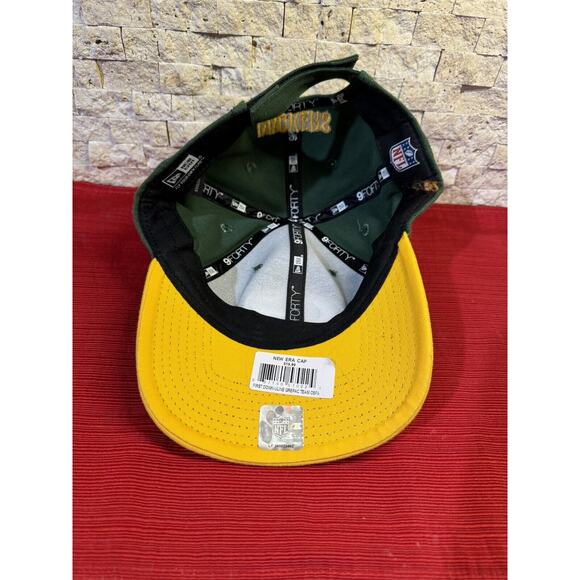 NEW ERA Men Adjustable Hat Green Bay Packers Two Tone Team Cap Green Gold 9Forty - Picture 5 of 6